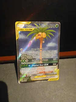 Pokemon TCG Rowlet & Alolan Exeggutor Tag Team GX Unified Minds 215/236 NM - Image 1