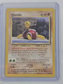 Pokemon TCG Shuckle Neo Revelation 51/64 Unlimited Common Card WOTC Played NM/LP - Image 1