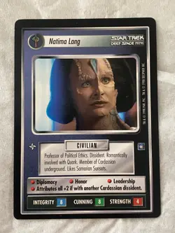 Star Trek CCG 1E DS9 NATIMA LANG Rare Card NEVER PLAYED - Image 1