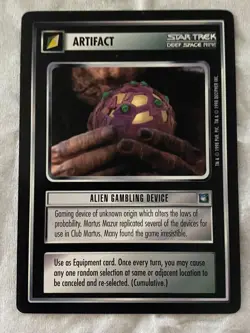 Star Trek CCG 1E DS9 ALIEN GAMBLING DEVICE Rare Card NEVER PLAYED - Image 1