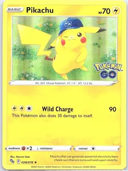 Pikachu 028/078 Holo Pokemon GO - Pokemon Card - NM - Image 1