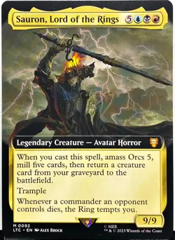 MTG Sauron, Lord of the Rings 92 Showcase Commander: Lord Of The Rings MTG Card - Image 1