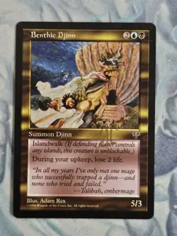 Benthic Djinn - Mirage - Magic the Gathering - Signed - Adam Rex - Image 1