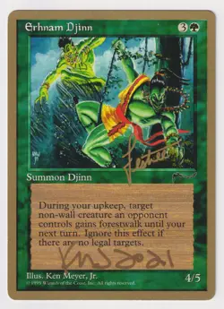 Gold Signed Erhnam Djinn LP World Championships Artist Ken Meyer, Jr. MTG Magic! - Image 1