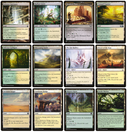 MTG: 12 x Different Green & White Selesnya Lands for COMMANDER deck building LP - Image 1