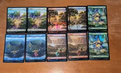 Chocobo Track MTG Land Foil Final Fantasy Lot X 10 Island Plains Forest Swamp - Image 1