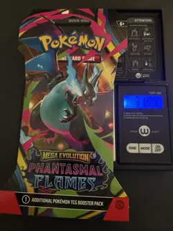 Heavy! 31.99g Pokemon TCG ME Phantasmal Flames Sleeved Pack Sealed! - Image 1