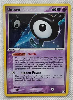 2005 Pokemon Unown Basic Rare Holo #J/28 EX Unseen Forces 📈🔥 - Image 1