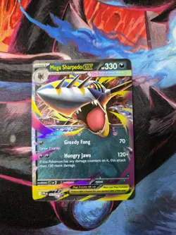 Pokemon TCG Mega Evolution Phantasmal Flames Mega Sharpedo EX 061/094 NM - Image 1