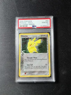Pokemon Pikachu EX Legend Maker Holo Rare #93 PSA 10 Gem Mint - Image 1