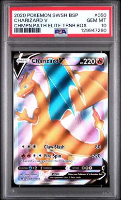 2020 Pokemon Champion's Path ETB Promo Charizard V SWSH050 - PSA 10 GEM MINT - Image 1