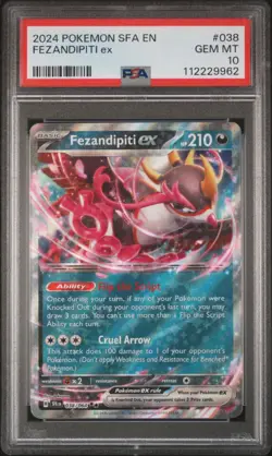 2024 POKEMON SFA EN-SHROUDED FABLE #038 FEZANDIPITI EX PSA 10 - Image 1