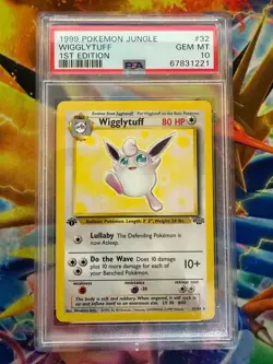 POKEMON 1999 1ST EDITION JUNGLE WIGGLYTUFF #32 NON HOLO PSA GEM MINT 10 - Image 1
