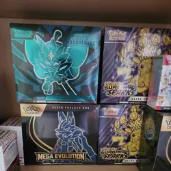 Pokemon 2 surging sparks etb/2 mega evolution etb/1 twilight etb/pris bundle - Image 3