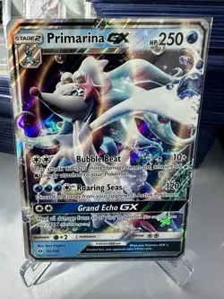 Pokemon TCG Primarina GX Sun & Moon Base Set 42/149 Holo Ultra Rare DMG - Image 1