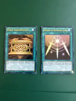 Yu-Gi-Oh! Gold Sarcophagus & Swords of Revealing Light YGLD Lot 1st Edition NM - Image 1
