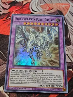 Blue-Eyes Twin Burst Dragon LDS2-EN019 Purple Letter Ultra Rare 1st Edition LP - Image 1