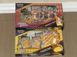 POKEMON Trading Cards Crown Zenith Pikachu VMAX & Morpeko VUnion Premium Box NEW - Image 1