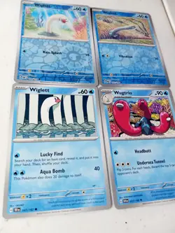 Lot of 4 Pokemon TCG; Reverse Holo/Non Holo Wiglett/Wugtrio Mini Card Set - Image 2