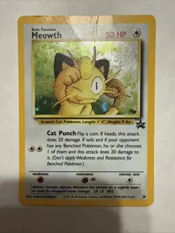 Pokemon TCG Meowth Black Star Promos Holo Card Game Boy - Image 1