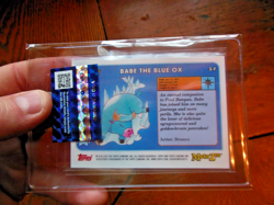 2022 Topps Chrome Metazoo Babe the Blue Ox Black Refractor 1/5 Card Bookend - Image 4