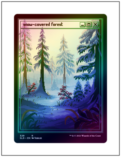 1x Snow-Covered Forest, Foil 329 Pixel, Secret Lair, Magic, MTG NM - Image 1
