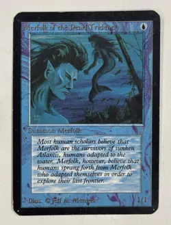 Merfolk Of The Pearl Trident Alpha MP Moderate Play MTG Magic The Gathering B - Image 1