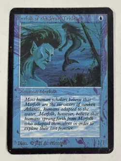 Merfolk Of The Pearl Trident Alpha MP Moderate Play MTG Magic The Gathering F - Image 1