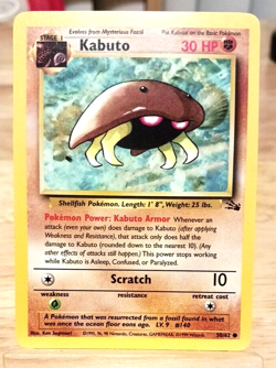 POKEMON KABUTO 50/62 Fossil Set Unlimited Common, NM Condition - Image 1