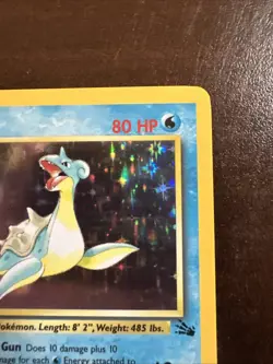 Lapras 10/62 Holo Rare LP Pokemon TCG Fossil WOTC LP - Image 3
