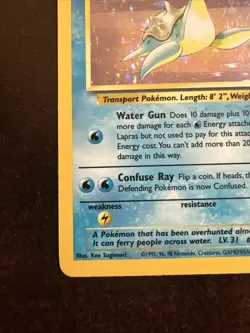 Lapras 10/62 Holo Rare LP Pokemon TCG Fossil WOTC LP - Image 5
