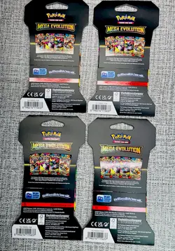 Pokemon TCG Mega Evolution Sleeved Booster Pack Full Art Bundle Set of 4 SEALED - Image 2