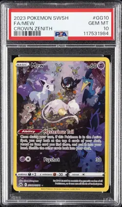 2023 POKEMON SWORD & SHIELD CROWN ZENITH #GG10 FULL ART/MEW PSA 10 - Image 1