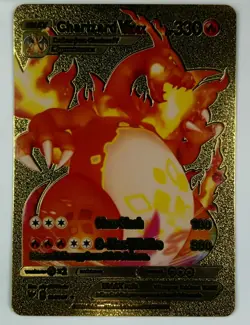 Charizard VMAX Gold 020/189 2020 Pokemon Fan Art Gold Metal NM - Image 2