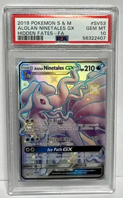 Pokemon PSA 10 Alolan Ninetales GX SV53/SV94 Sun & Moon Hidden Fates Shiny Vault - Image 1