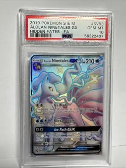 Pokemon PSA 10 Alolan Ninetales GX SV53/SV94 Sun & Moon Hidden Fates Shiny Vault - Image 4