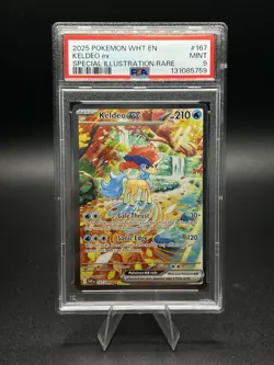 2025 POKEMON WHITE FLARE SPECIAL ILLUSTRATION RARE #167 KELDEO EX PSA 9 MINT - Image 1