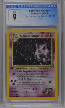 Sabrina's Gengar Pokemon 2000 Gym Heroes 1st Edition 14/132 Holo CGC 9 MINT - Image 2