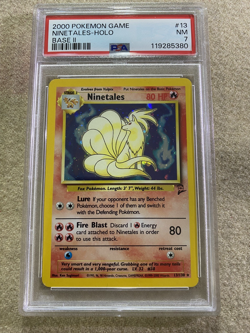 2000 Pokemon Ninetails-Holo Base II PSA 7 - Image 1