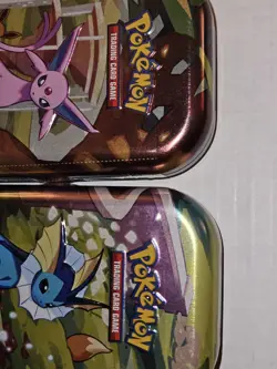 Pokemon Scarlet & Violet Prismatic Evolutions Mini Tin x2 - Vaporeon + Esperon - Image 4