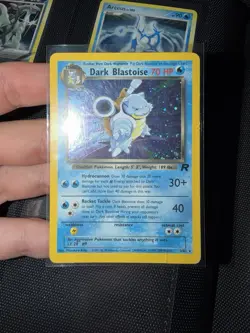 Dark Blastoise 3/82 Holo Rare Team Rocket Pokemon TCG Damaged But Clean Front - Image 1