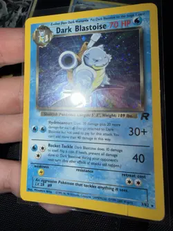 Dark Blastoise 3/82 Holo Rare Team Rocket Pokemon TCG Damaged But Clean Front - Image 2