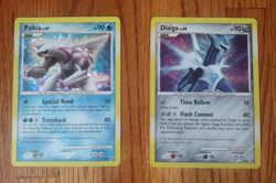 Oversized Holo Pokemon Cards Dialga DP26 Palkia DP27 2008 Black Star Promo - Image 1