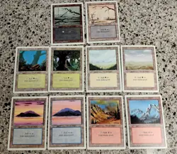 Lot Of 380 Basic Land Revised 3rd Edition MTG plus mystery bonus cards. - Image 1