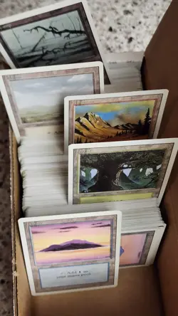 Lot Of 380 Basic Land Revised 3rd Edition MTG plus mystery bonus cards. - Image 2