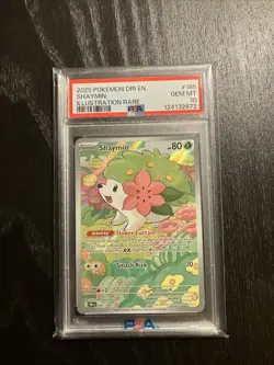 Pokemon Shaymin Holo Illustration Rare Card 185/182 2025 Destined Rivals PSA 10 - Image 1