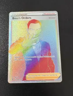 Pokemon TCG Boss's Orders Rebel Clash 200/192 Holo Rainbow Secret Rare Card - Image 1