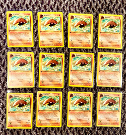 Kabuto 1st Edition 50/62 Fossil - 12 CARD LOT all MP to LP/LP+ see photos - Image 1