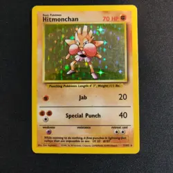 Hitmonchan 007/102 Base Set Unlimited Holo Pokemon Tcg Card Heavily Played - Image 1