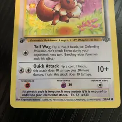 Pokemon Card Eevee Jungle 1st Edition Set Common 51/64 LP - Image 4